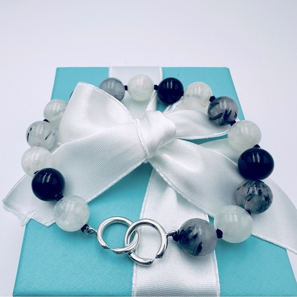 RETIRED Tiffany & Co. Onyx Multi Gemstone Silver Bracelet by Picasso Packaging - Picture 1 of 12